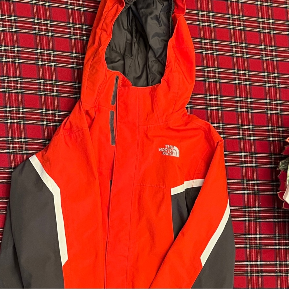 The North Face Vibrant Red and Charcoal Jacket